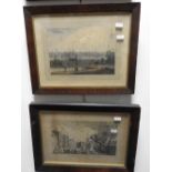 A collection of three prints and a map of Lancaster after Robert Morden