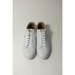 A pair of Lacoste trainers, white leather, UK 9