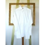 A Gucci shirt, white, double cuff, cotton twill, 16'' collar