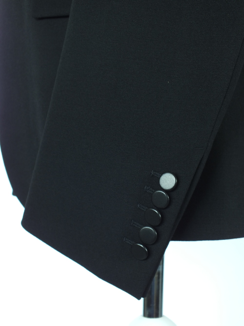 A Gucci dinner jacket, black, leather shawl collar, double vent, lined, Italian size 52R, 98% - Image 6 of 6