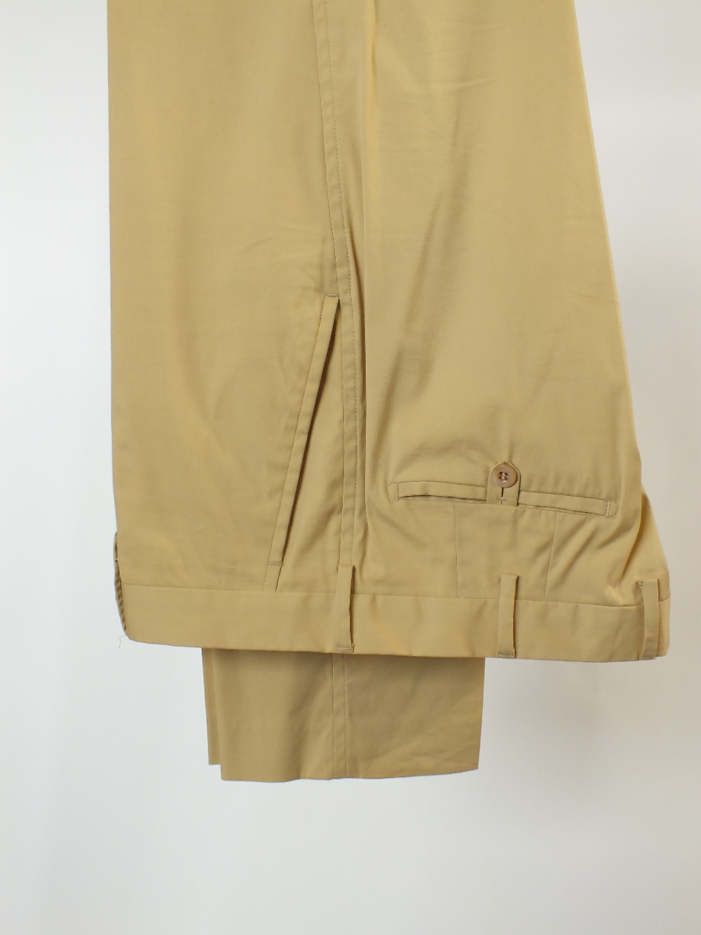 A Prada suit, sand, jacket unlined, 78% cotton, 5% spandex, 17% nylon, flat front to trousers, - Image 6 of 6