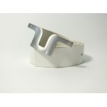 A 21st century lifestyle J Lindburg white leather belt with brushed chrome buckle