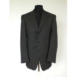 A Pal Zileri suit, dark grey check, single vent, Italian size 50R, 100% wool, single pleat to