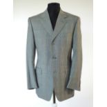 A Canali suit, Prince of Wales check, single vent, Italian size 50R, 100% wool, single pleat to