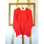 A Gucci shirt, red with contrast white collar and cuffs, skinny fit, 16'' collar