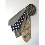 Four ties to include Burberry, Paul Smith dot, Gucci woven, Cerruti