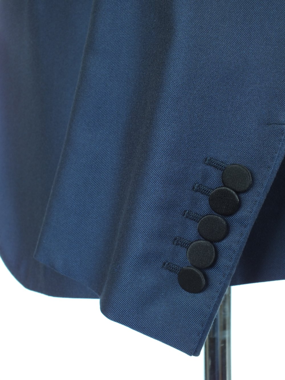 A Gucci dinner jacket, blue with black satin lower lapel and black satin detailing, double vent, - Image 5 of 5