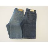 Two pairs of Gucci jeans, blue, Italian size 50