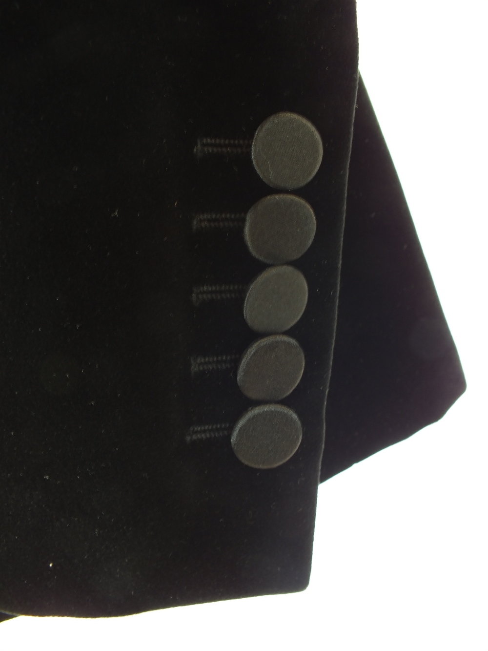 A Gucci dinner jacket, black, velvet, satin edging, lined, Italian size 52R, 78% cotton, 24% silk, - Image 5 of 5