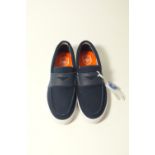 A pair of Lacoste deck shoes, dark blue canvas and leather, UK 9