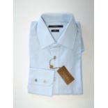 A Gucci shirt, pale blue, fitted, two button cuff, with tags, 16.5 collar