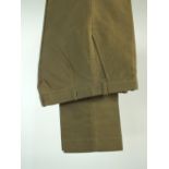 A pair of Spencers trousers, moleskin, flat front, dark beige, 100% cotton, size unknown