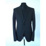 A Gucci jacket, black, patch pockets, double vent, contrast floral 100% silk lining, Italian size