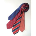 Four ties, Charles Tyrwhitt, including a red with paisley, red and blue, red with blue paisley and