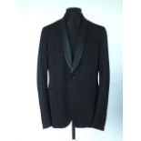 A Gucci dinner jacket, black, leather shawl collar, double vent, lined, Italian size 52R, 98%