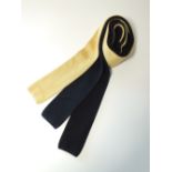 Three Prada knitted ties, black, navy and gold