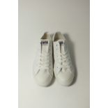 A pair of Converse All Stars, white canvas, UK 9