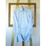 A Gucci shirt, blue, double cuff, cotton twill, 16'' collar