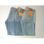 Three pairs of Levi 501 jeans, 36/34