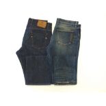 Two pairs of Gucci jeans, blue, Italian size 50