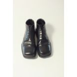 A pair of Prada boots, black leather, square toe,minimal wear, UK 8.5
