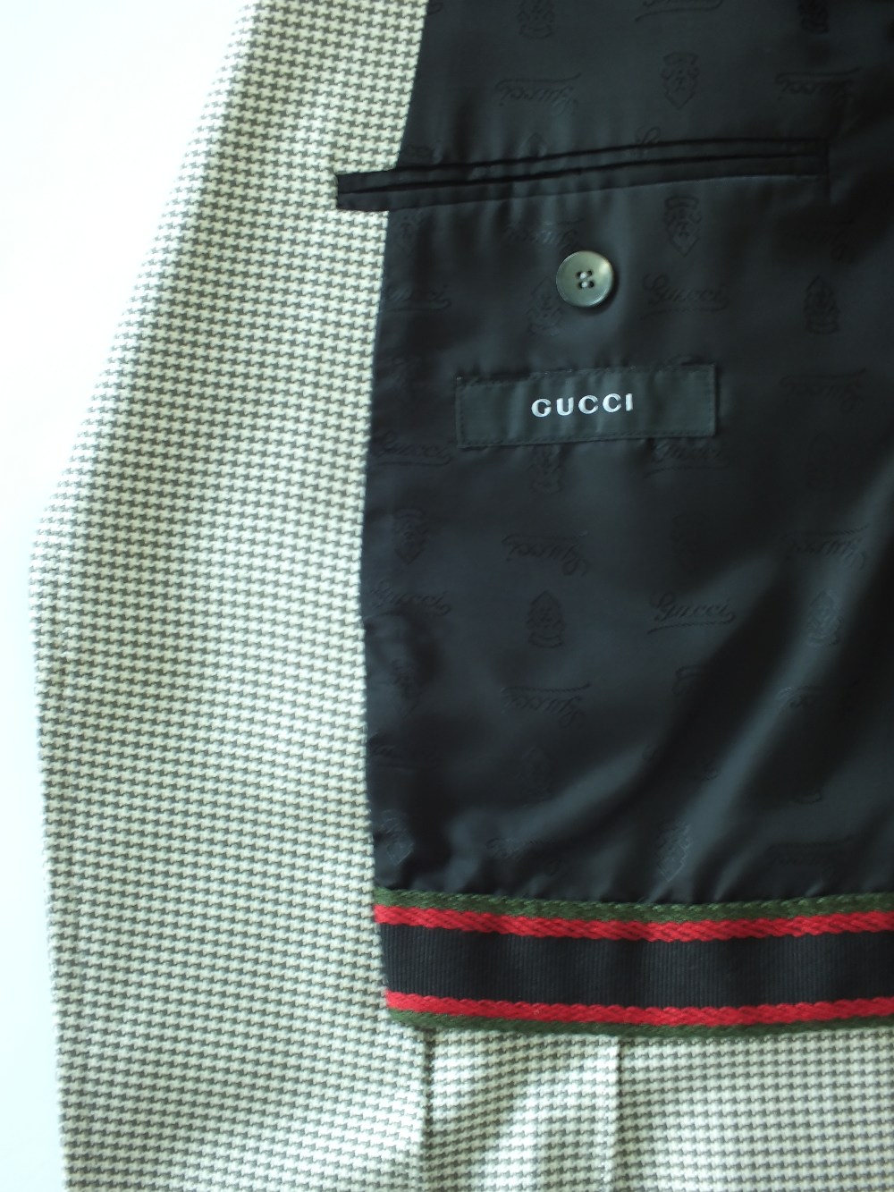 A Gucci sports jacket, mid grey dogs tooth check, patch breast pocket, single vent, half lined in - Image 7 of 7