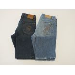 Two pairs of Gucci jeans, blue, Italian size 50