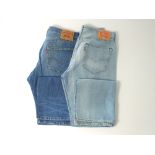 Two pairs of Levi 501 jeans, blue, 36/34