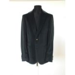 A Gucci jacket, dark blue/grey, self patterned velveteen, patch pockets, single vent, Gucci