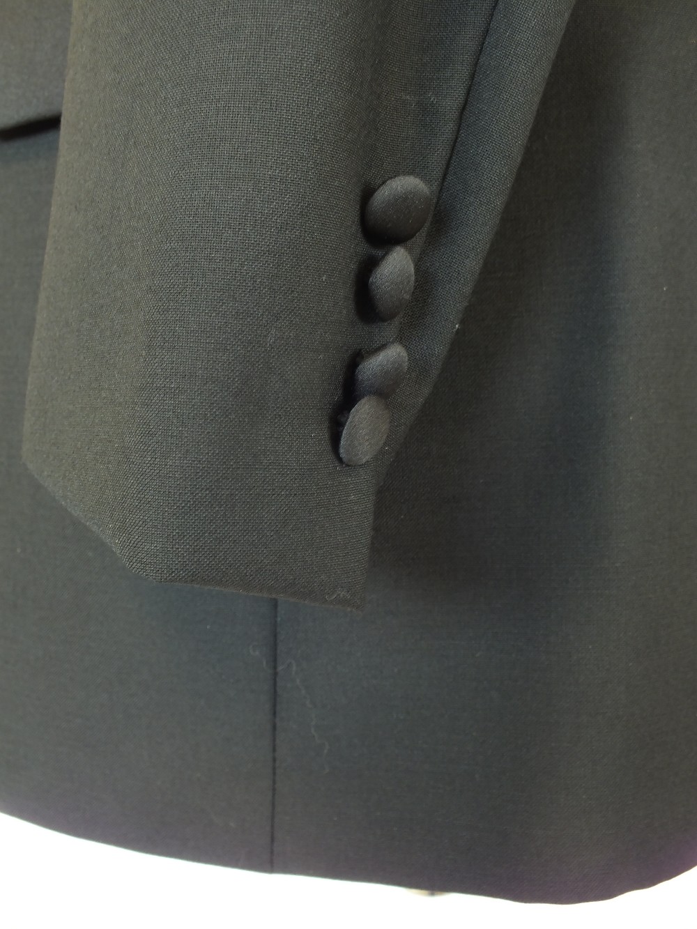 A Gucci dinner suit, black single breasted, satin lower lapel, satin detailing, double vent, satin - Image 6 of 6