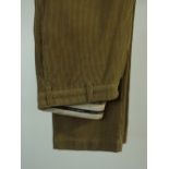 A pair of Polo for Ralph Lauren beige cords, flat front, 34/34, 100% cotton