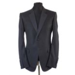 A Gucci dinner suit, navy, textured weave, silk twill lower lapel and detailing, single vent,