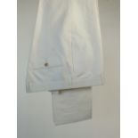 A pair of Gucci trousers, white, flat front, 60% linen, 40% cotton, Italian size 52R