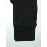 A pair of Armani Collezione trousers, dark grey, flat front with front seam top stitched detail,