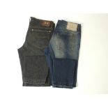 Two pairs of D&G jeans, one black, one blue, size 34