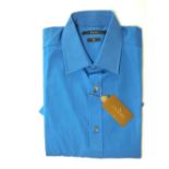 A Gucci shirt, blue, slim fit, with tags, 16'' collar