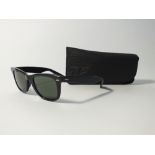 A pair of Ray Ban Wayfarer sunglasses in case (at fault)