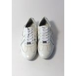 A pair of Dolce & Gabbana trainers, white with silver detailing, UK 9, bagged