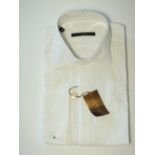 A Gucci dinner shirt, white, double cuff with tags, 16'' collar