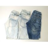 Two pairs of Cipo and Baxx snow wash jeans, siz 34 and one pair of shorts, size 33