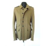 A Gucci coat, brown moleskin, patch pockets, contrast lining, Italain size 52, 100% cotton