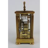 A brass carriage clock, the 2.