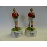 Two Sporting Icons Worcester limited edition porcelain figures of the footballer Billy Liddell.