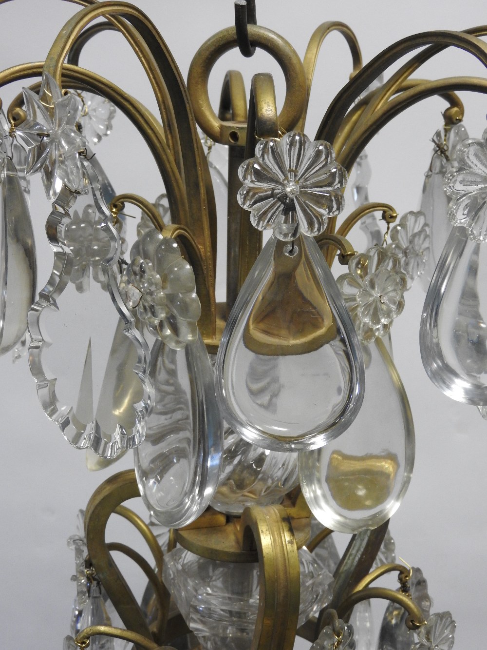 A 19th century French Ormolu and cut glass Louis XVI style twelve branch chandelier hung - Image 4 of 8