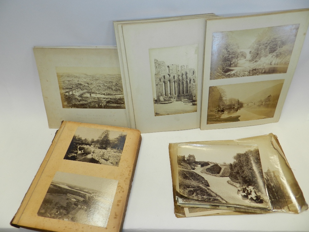 An album of 19th Century albumen topographical prints together with a collection of similar loose