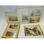 An album of 19th Century albumen topographical prints together with a collection of similar loose