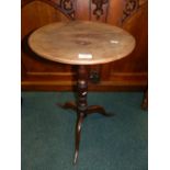 A George III and later pedestal wine table
