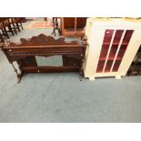 A mid 20th century later painted china display cabinet along with an Edwardian mirror back from a