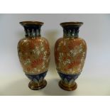 A pair of Doulton Lambeth Chine ware vases, circa 1905 - 29.