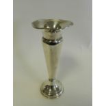A silver mounted trumpet shaped posy vase